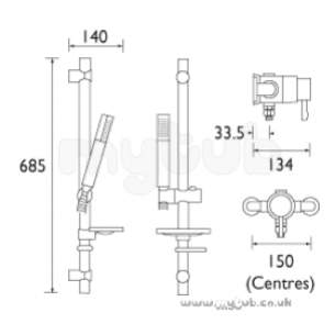 Bristan Showering -  Prism Single Cntrl Therm Shower Adj Riser Cp