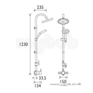 Bristan Showering -  Prism Single Ctrl Therm Shower/riser/diverter