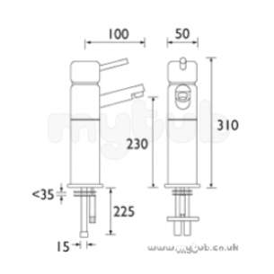 Bristan Brassware -  Bristan Prism Tall Basin Mixer Cp