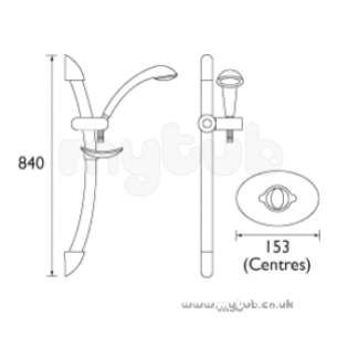 Bristan Showering -  Quest Universal Shower And Adj Riser Cp