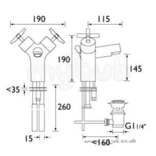 Bristan Brassware -  Quadrant Basin Mixer Excl Waste Cp