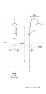 Bristan Showering -  Quadrant Shower Pole/integ Valve And Diverter