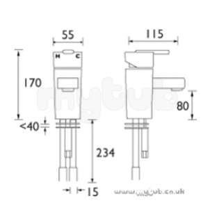 Bristan Brassware -  Bristan Qube One Tap Hole Bath Filler Chrome Plated Qu 1hbf C