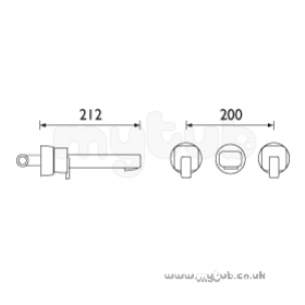 Bristan Brassware -  Qube 3th Wall Mounted Basin Mixer Cp