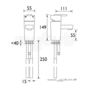 Bristan Brassware -  Bristan Qube Basin Mixer Exc Waste Cp