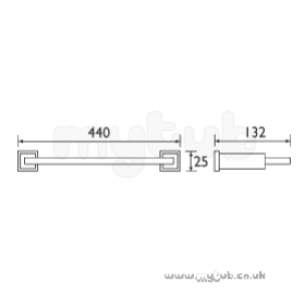 Bristan Accessories -  Bristan Qube Glass Shelf Chrome Plated Qu Shelf C