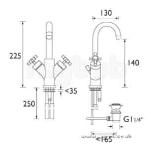 Bristan Brassware -  Bristan Rio Basin Mixer Chrome Plated Ro Bas C