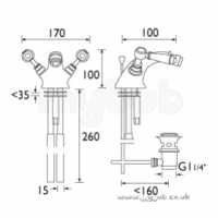 Bristan Brassware -  Renaissance Bidet Mixer And Puw Cp