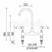 Bristan Brassware -  Renaissance Bridge Sink Mixer B/nickel