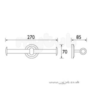 Bristan Accessories -  Solo T-bar Double Toilet Roll Holder Cp