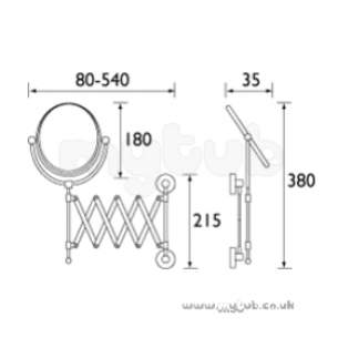 Bristan Accessories -  Bristan Solo Extending Mirror Cp