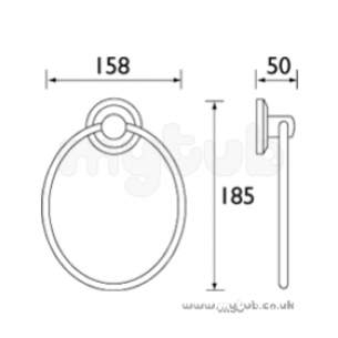 Bristan Accessories -  Bristan Solo Towel Ring Chrome Plated So Ring C