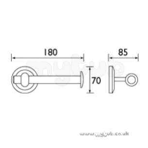 Bristan Accessories -  Solo Single Bar Toilet Roll Holder Cp