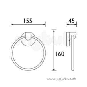 Bristan Accessories -  Bristan Neon Towel Ring Cp