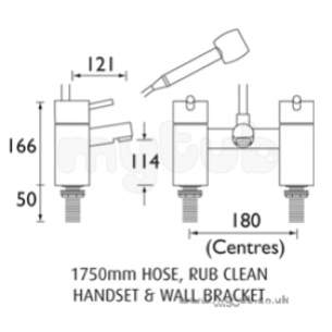 Bristan Brassware -  Prism Thermo Pillar Bath Shower Mixer Cp