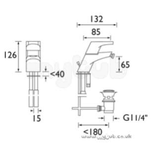 Bristan Brassware -  Synergy Mono Bidet Mixer Wth Popup Waste Cp