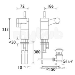 Bristan Brassware -  Arc Basin Mixer With Pop-up Waste Cp