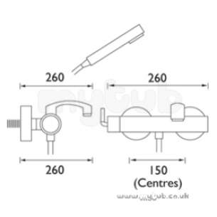 Bristan Showering -  Arc Wall Mounted Bath Shower Mixer Cp
