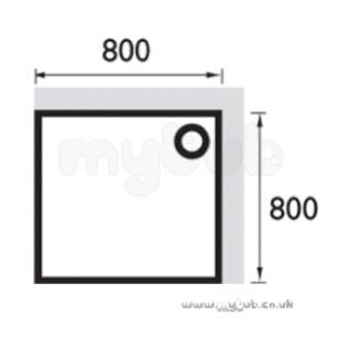 Bristan Showering -  Square Stw 800 X 800mm Shower Tray Wh