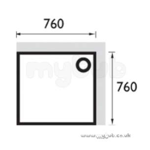 Bristan Showering -  Square Stw 760 X 760mm Shower Tray Wh