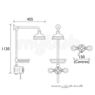 Bristan Showering -  Art Deco Dcshxrrc Therm M/d Rigid Ris Cp