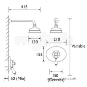 Bristan Showering -  1901 Ncshcfhc Thermp Recess Fixd Head Gp