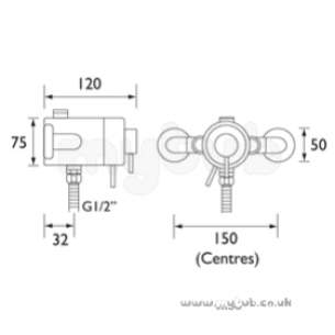 Bristan Showering -  Prism Pmcshxvoc Thermo Surf M/d Valve Cp