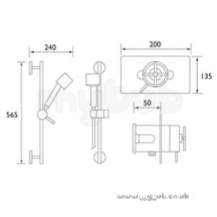 Bristan Showering -  Quad Qtcshuarc Mount/recess Adj Riser Cp