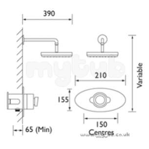 Bristan Showering -  Blaze Bzcshcfhc Therm Recess Fxd Head Cp