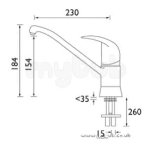 Bristan Brassware -  Jupiter Monobloc Sink Mixer Chrome Plated Jp Xsnk C