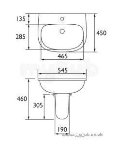 Bristan Brassware -  Bristan Jute 55cm 2 Th Basin Sw Ju Basin 2h W
