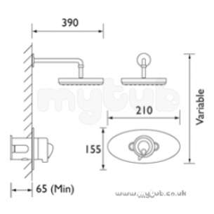 Bristan Showering -  Java Jcshcfhc Thermo Recessd Fxd Head Cp