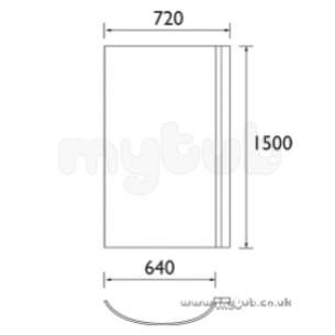 Bristan Showering -  Blade Curved Bath Screen Silver Bl Bs1c S