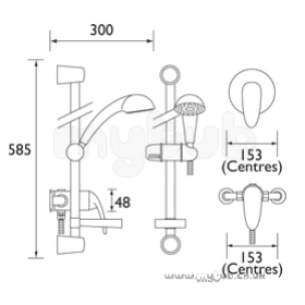 Bristan Showering -  Jute Surface Mounted/recessed Shower With
