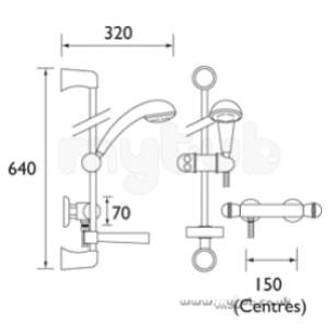 Bristan Showering -  Meridian Thermo Surface Mounted With Adj