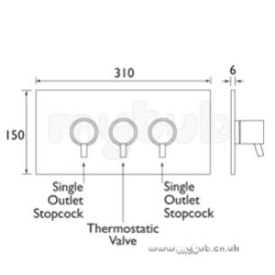 Bristan Showering -  Prism 3 Control Thermo Recess Valve Pm Shc3stpl C