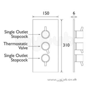 Bristan Showering -  Prism 3 Control Thermo Recess Valve Pm Shc3stpp C