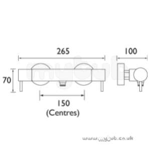 Bristan Showering -  Prism Thermo Surface Mount Bar Shower Valve