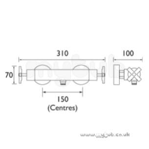 Bristan Showering -  Qube Thermo Surface Mounted Bar Shower Qu Shxvobff C