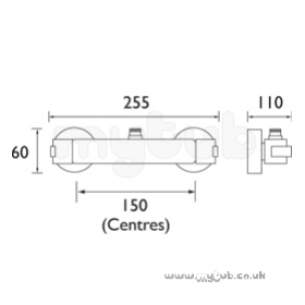 Bristan Showering -  Qube Thermo Surface Mounted Bar Shower