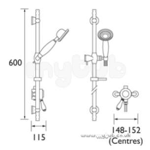 Bristan Showering -  Colonial Single Control Thermo Valve And Riser