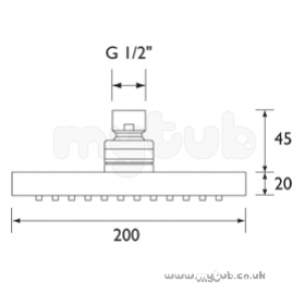Bristan Showering -  Bristan 8 Inch 200mm Fixed Head Cp