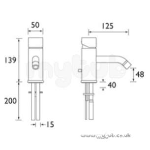 Bristan Brassware -  Js2 Basin Mixer Exc Pop Up Waste Cp
