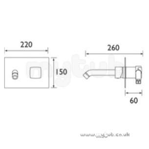 Bristan Brassware -  Js2 Two Tap Holes Wall Mounted Basin Mixer Cp