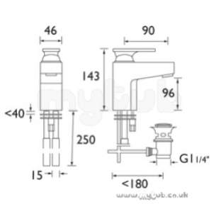 Bristan Brassware -  Ovali Basin Mixer With Pop Up Waste Cp