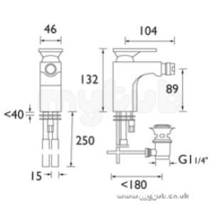 Bristan Brassware -  Ovali Bidet Mixer With Pop Up Waste Cp