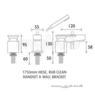 Bristan Brassware -  Olavi 2 Hole Bath Shower Mixer Cp