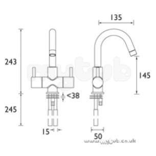 Bristan Brassware -  Bristan Prism 2 Handle Basin Mixer Cp