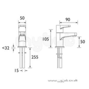 Bristan Brassware -  Quest Basin Mixer Without Waste Cp