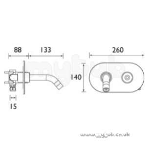 Bristan Brassware -  Soprano Wall Mounted Basin Mixer Cp